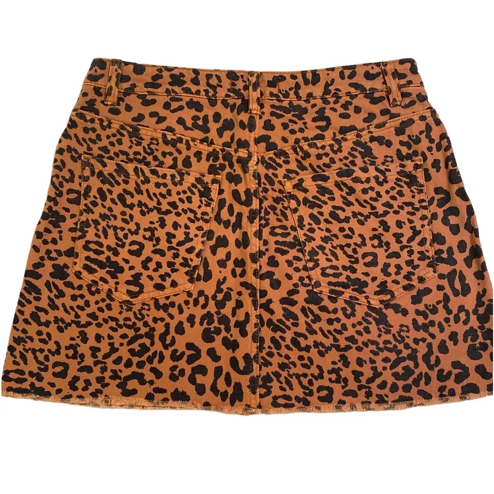 Free People Boho Zip It Up Leopard Cheetah Print Mini Skirt Size 30 - Picture 12 of 16